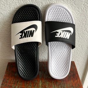 Nike Black and White Slides